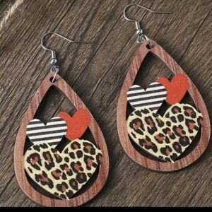 Wild Heart Leopard Teardrop Earrings